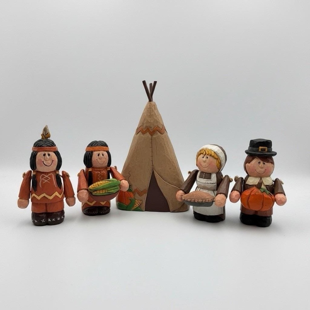 5 Piece Midwest‎ Eddie Walker Thanksgiving Turkey Feast Pilgrim Native American